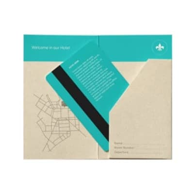 Branded cardboard card holder or ticket wallet